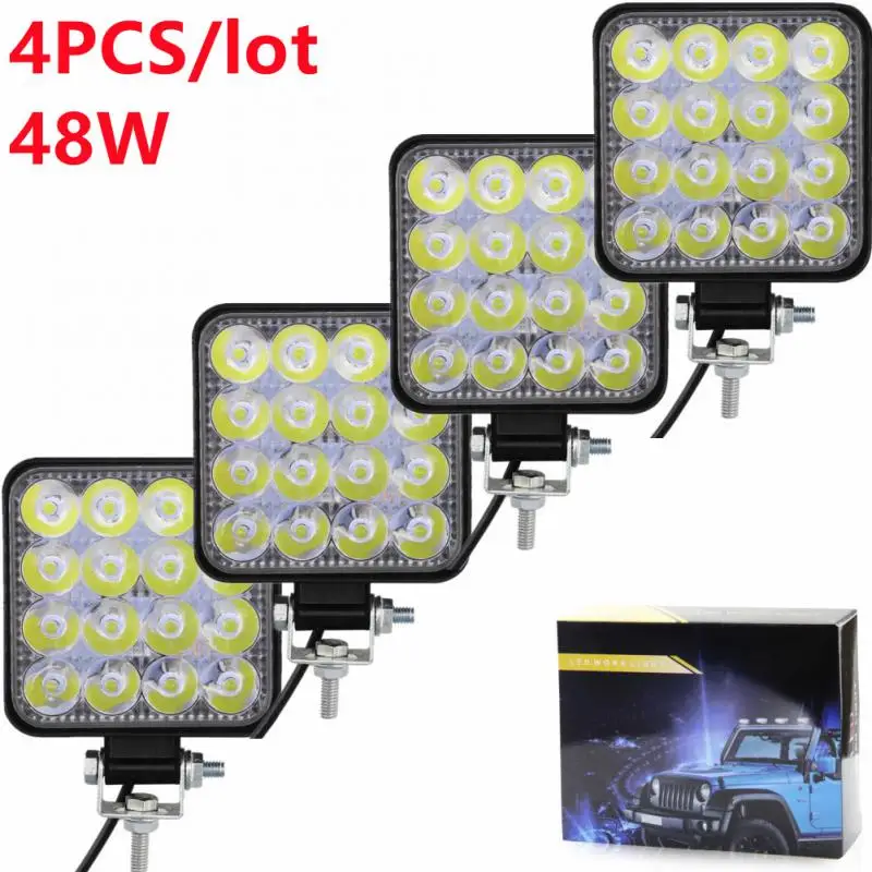 4pcs 16LED 48W Work Light 9V-30V Car LED Work Light Flood Beam Bar Car Fit For Truck ATV Project Vehicle For Car Products 
4pcs 16LED 48W Work Light 9V-30V Car LED Work Light Flood Beam Bar Car Fit For Truck ATV Project Vehicle For Car Products