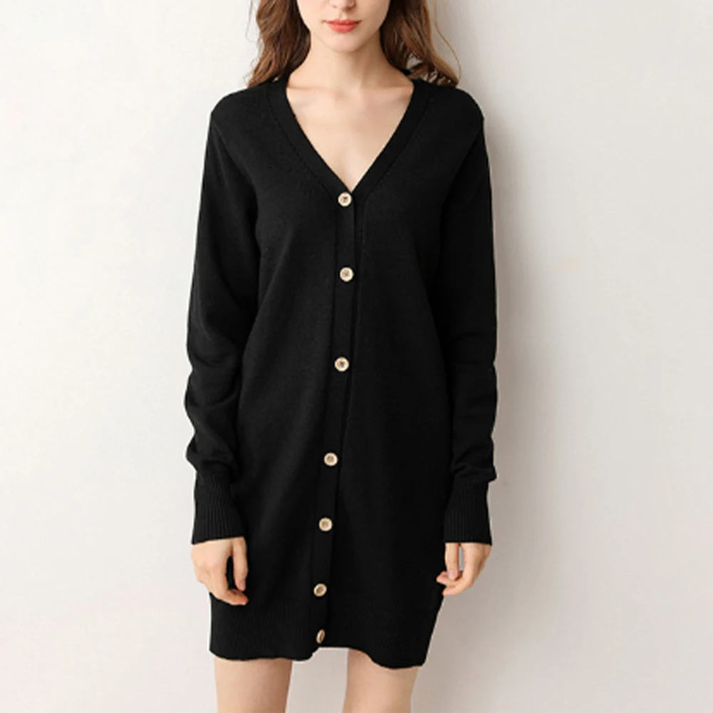 V-Neck Knit Sweater Sweater Solid Color Core yarn Classic Button Down Female Long Sleeve Regular Brand New
V-Neck Knit Sweater Sweater Solid Color Core yarn Classic Button Down Female Long Sleeve Regular Brand New