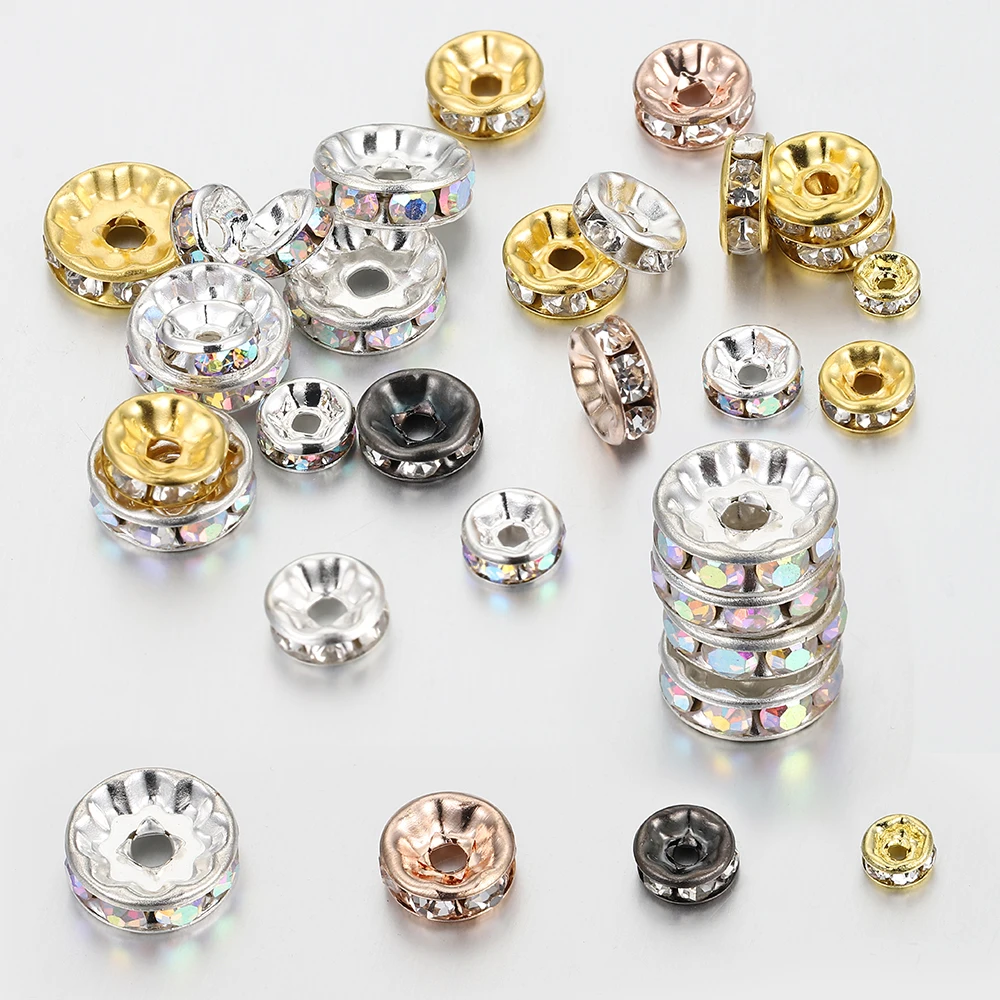 200pcs/lot 4-10mm Crystal Rhinestone Spacer Beads Metal Beads For Jewelry Making Handmade DIY Necklace Bracelet Pendants
200pcs/lot 4-10mm Crystal Rhinestone Spacer Beads Metal Beads For Jewelry Making Handmade DIY Necklace Bracelet Pendants