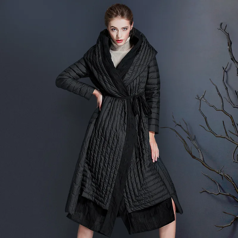 Женский легкий пуховик средней длины, зимний пуховик с капюшоном на белом утином пуху, новинка 2022 
Женский легкий пуховик средней длины, зимний пуховик с капюшоном на белом утином пуху, новинка 2022