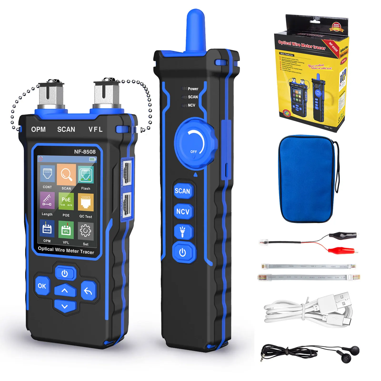 ANDRU Optical Power Meter Tester Network Cable Tester LAN NF-8508 LCD Display Measure Length Wiremap Tester Cable Tracker
ANDRU Optical Power Meter Tester Network Cable Tester LAN NF-8508 LCD Display Measure Length Wiremap Tester Cable Tracker
