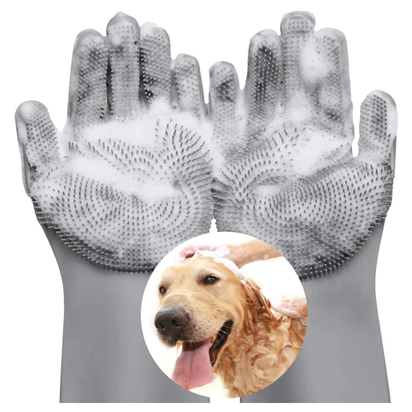 Pet Grooming Cleaning Gloves,Dog Bathing Shampoo Gloves With High Density Teeth, Heat Resistant Silicone Pet Hair Remover Brush
Pet Grooming Cleaning Gloves,Dog Bathing Shampoo Gloves With High Density Teeth, Heat Resistant Silicone Pet Hair Remover Brush