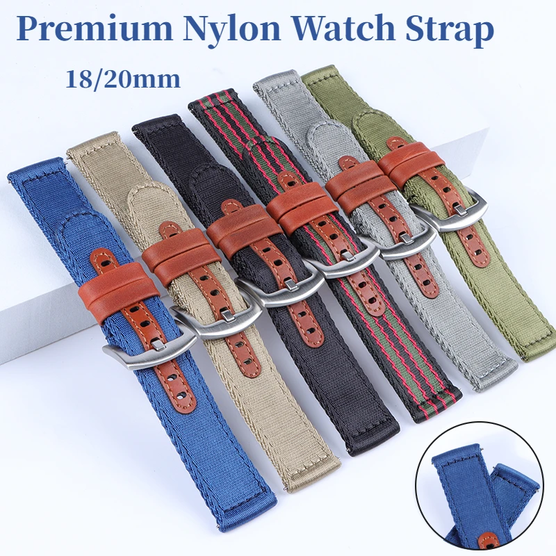 18mm 20mm Nylon Fabric Watch Strap High Quality Sport Watchband for Men Accessories Wristband Canvas Watch Bracelet
18mm 20mm Nylon Fabric Watch Strap High Quality Sport Watchband for Men Accessories Wristband Canvas Watch Bracelet