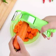 Kitchen Supplies 2-in-1 Peeler Slicer Plastic Multi-use Banana Cucumber Carrot Cutter Fruit Vegetable Salad Shredder Cutters