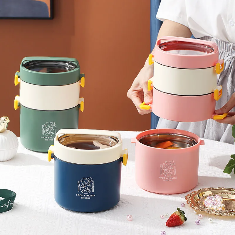 Round 304 Stainless Steel Lunch Box Large Capacity 1/2/3-Layer Portable Bento Storage Boxes Food Container Kitchen Tableware
Round 304 Stainless Steel Lunch Box Large Capacity 1/2/3-Layer Portable Bento Storage Boxes Food Container Kitchen Tableware