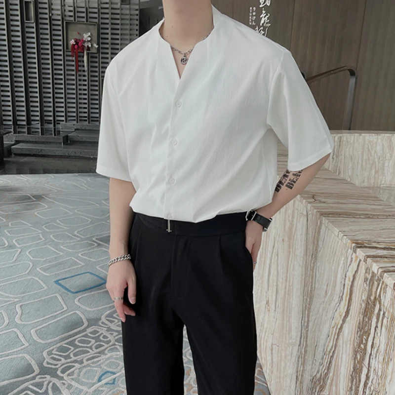 2022 Summer Loose Shirts Men Black White Short Sleeve Casual Shirt Oversized Social Party Tuxedo Blouse Camisas Para Hombre
2022 Summer Loose Shirts Men Black White Short Sleeve Casual Shirt Oversized Social Party Tuxedo Blouse Camisas Para Hombre