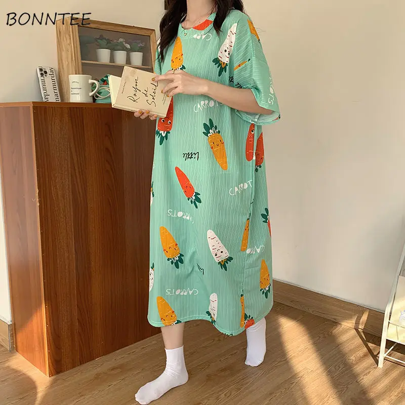 Nightgowns Women Lovely Baggy Comfortable Nightwear Casual Summer Short Sleeve Sleepwear Female Lounge Stylish Sweet Mid-calf
Nightgowns Women Lovely Baggy Comfortable Nightwear Casual Summer Short Sleeve Sleepwear Female Lounge Stylish Sweet Mid-calf