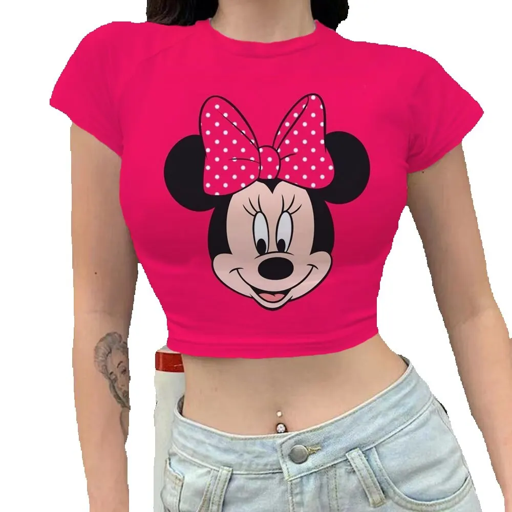 Disney Minnie Mickey Mouse Graphic Printing Red Crop Tops O-neck Short Sleeve T-shirts clothes shirt vintage Female clothing tee
Disney Minnie Mickey Mouse Graphic Printing Red Crop Tops O-neck Short Sleeve T-shirts clothes shirt vintage Female clothing tee