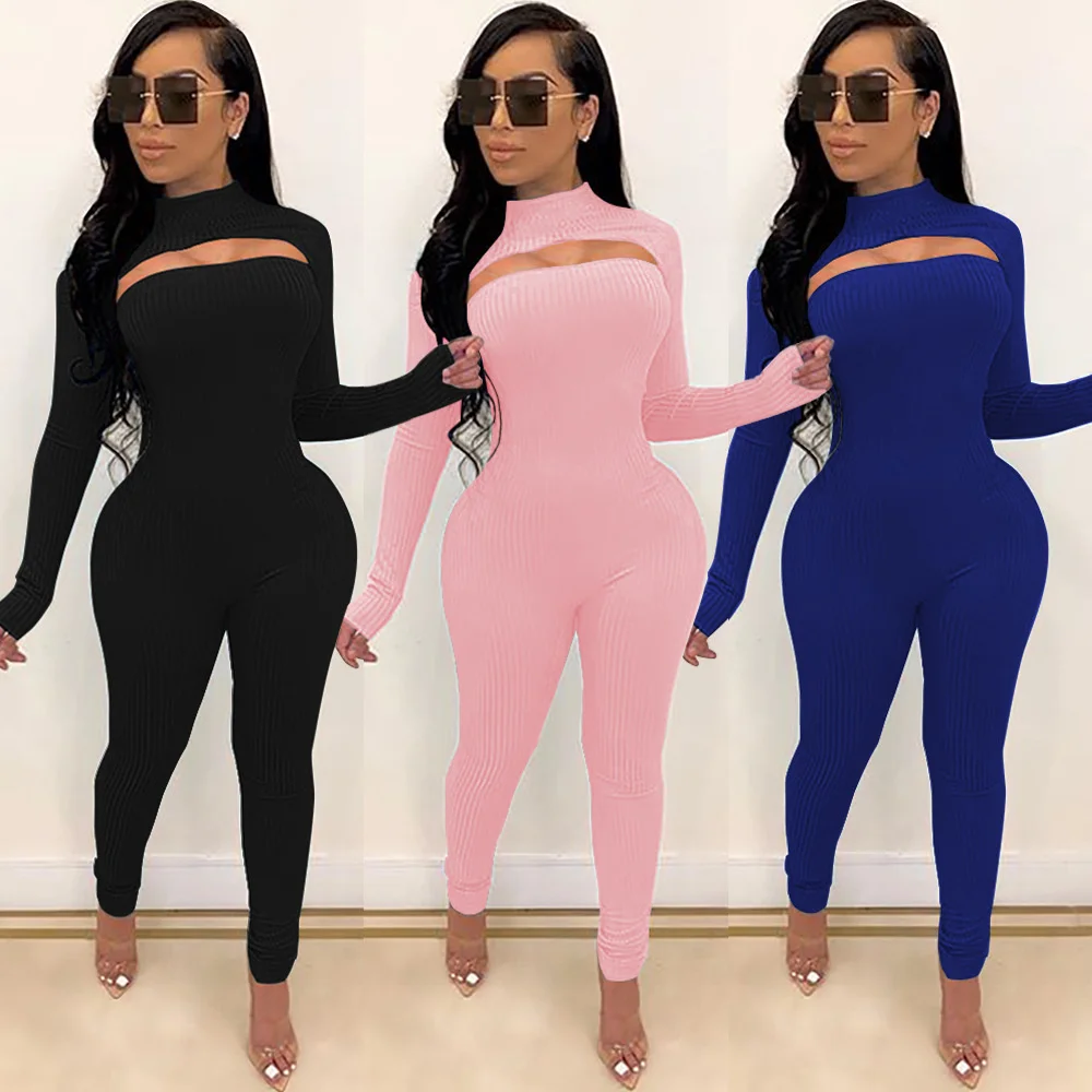 2022 autumn winter new women's wear solid color sexy long sleeved Jumpsuit women's two-piece set
2022 autumn winter new women's wear solid color sexy long sleeved Jumpsuit women's two-piece set