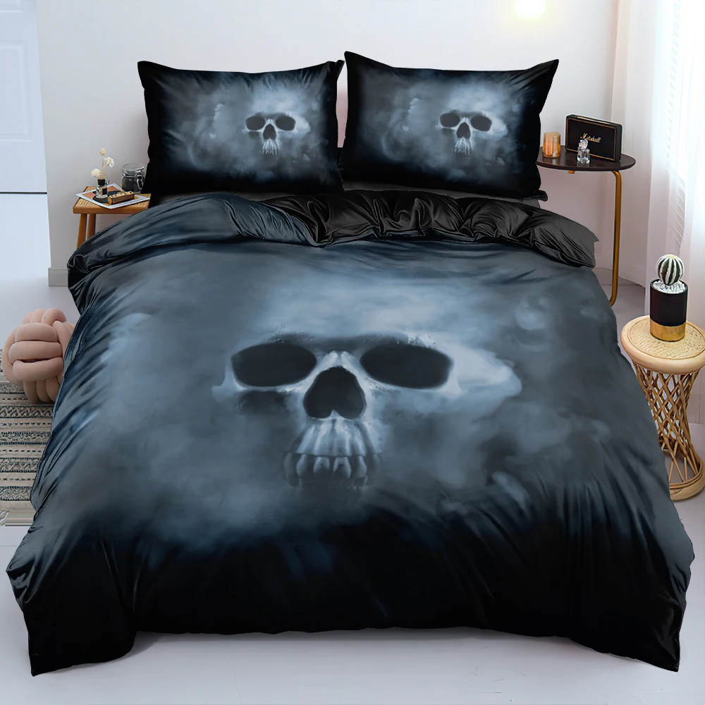 3D Mist Gothic Skull Bedding Set Black Comforter Cover Set Twin Queen King Size 245x210cm Bed Linen Home Textile Custom Design
3D Mist Gothic Skull Bedding Set Black Comforter Cover Set Twin Queen King Size 245x210cm Bed Linen Home Textile Custom Design