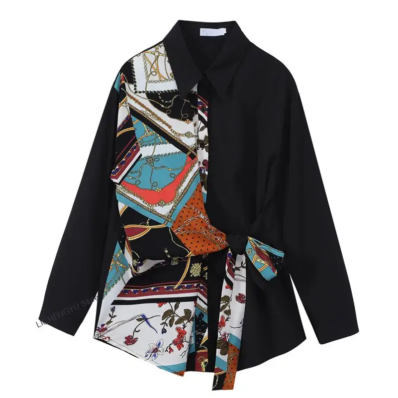 2022 Fashion Patchwork Vintage Print Blouse Women Turn Down Collar Loose Streetwear Office Female Shirt Long Sleeve Lady Tops
2022 Fashion Patchwork Vintage Print Blouse Women Turn Down Collar Loose Streetwear Office Female Shirt Long Sleeve Lady Tops