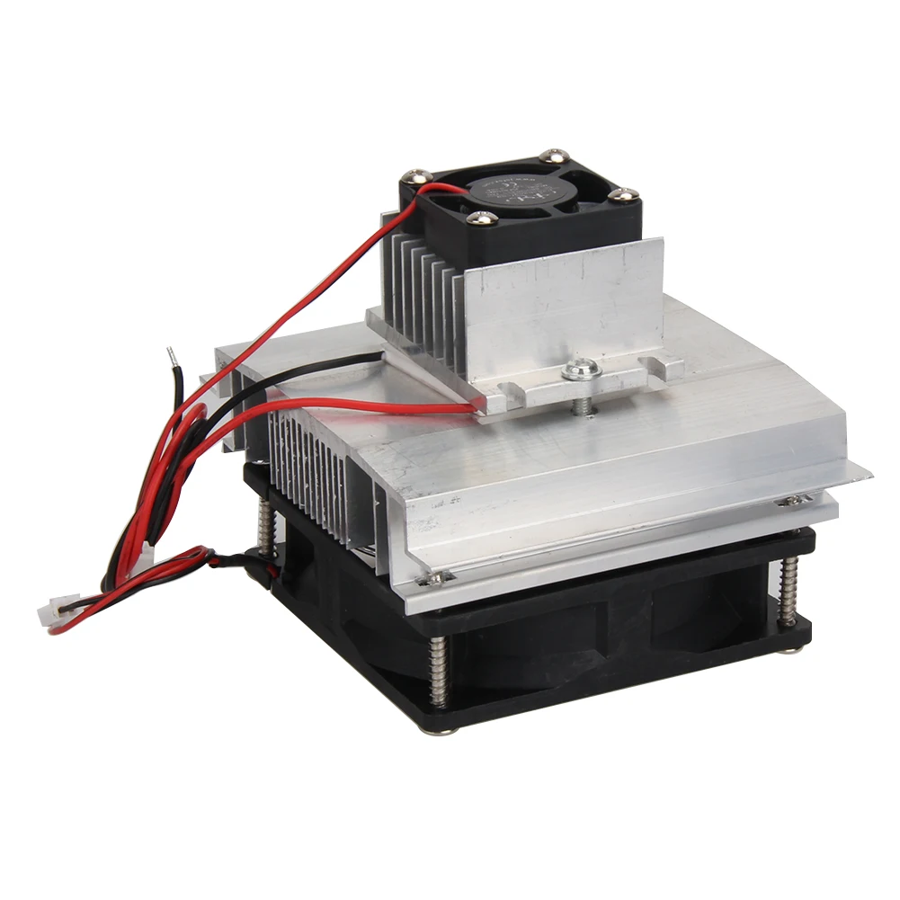 Peltier Thermoelectric Refrigeration Cooling System Kit Semiconductor Cooler Conduction Module Radiator Cooling Fan TEC1-12706
Peltier Thermoelectric Refrigeration Cooling System Kit Semiconductor Cooler Conduction Module Radiator Cooling Fan TEC1-12706