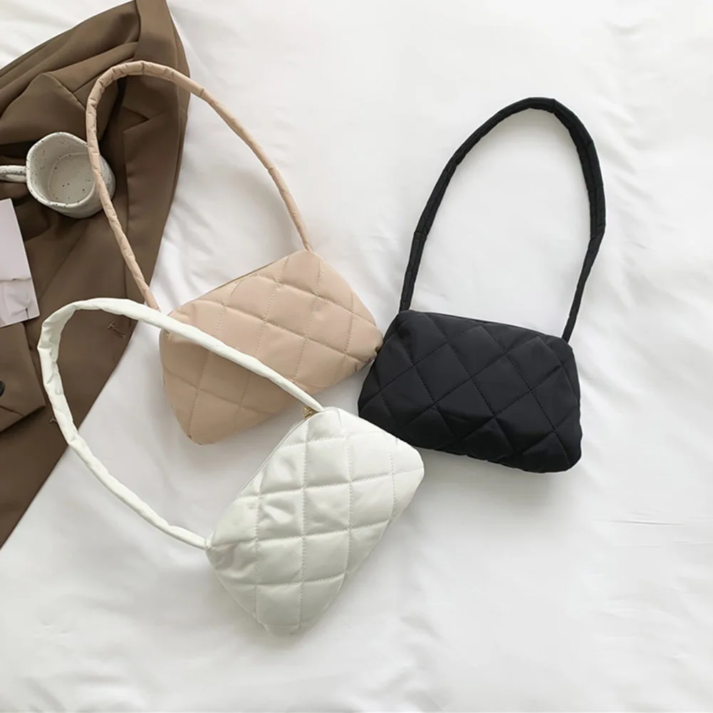 

Стеганая сумка с хлопковой подкладкой, повседневная осенне-зимняя женская сумка, модная простая мягкая однотонная нейлоновая сумка для женских дорожных сумок