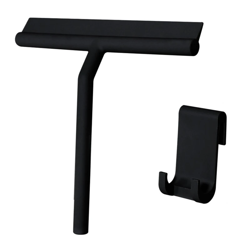 Стеклянный скребок для душа с силиконовым держателем, держатель с крючком для очистки зеркала 
Стеклянный скребок для душа с силиконовым держателем, держатель с крючком для очистки зеркала