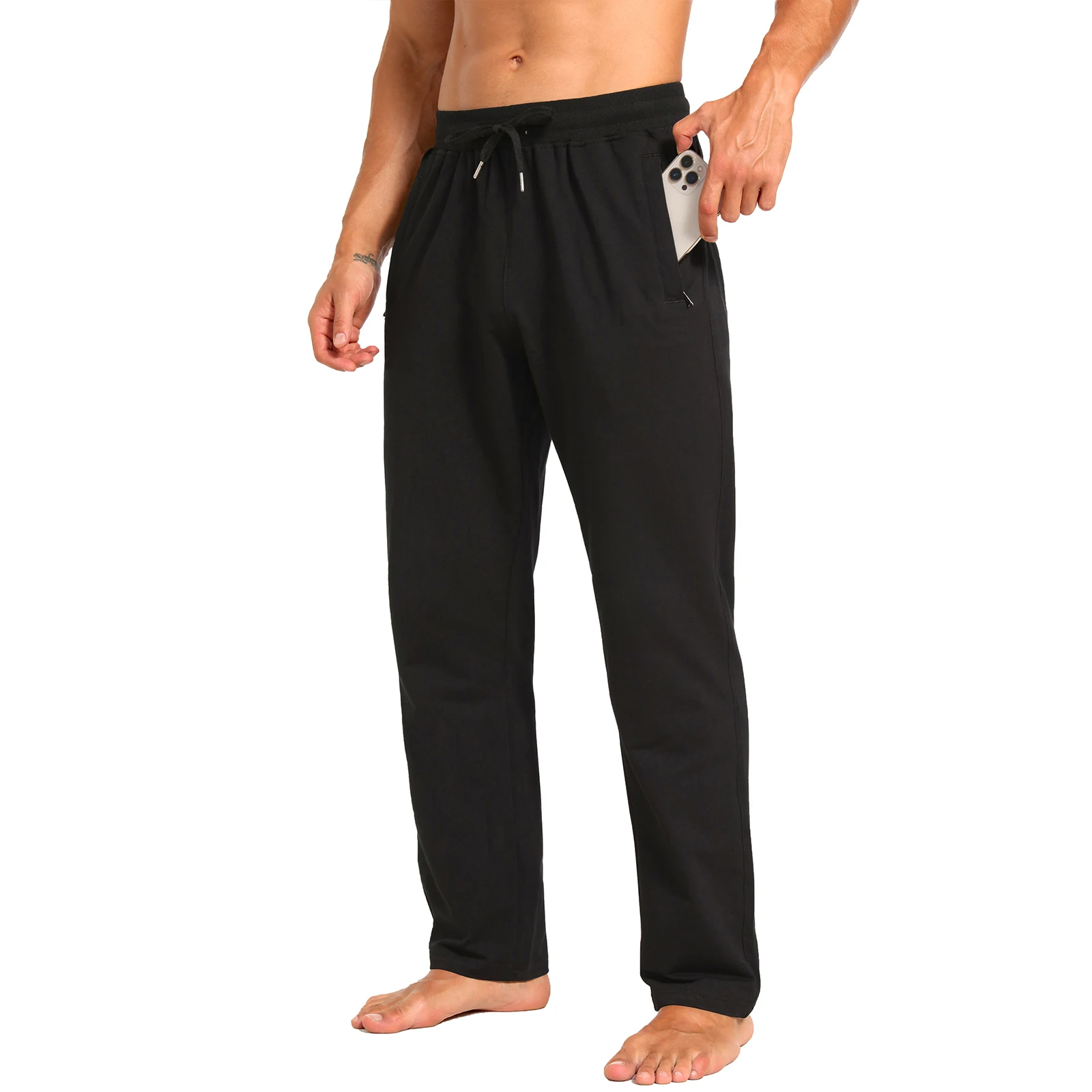 Men's Sweatpants Cotton Yoga Pants Casual Jersey Pants for Men Open Bottom Straight Leg with Zipper Pockets
Men's Sweatpants Cotton Yoga Pants Casual Jersey Pants for Men Open Bottom Straight Leg with Zipper Pockets