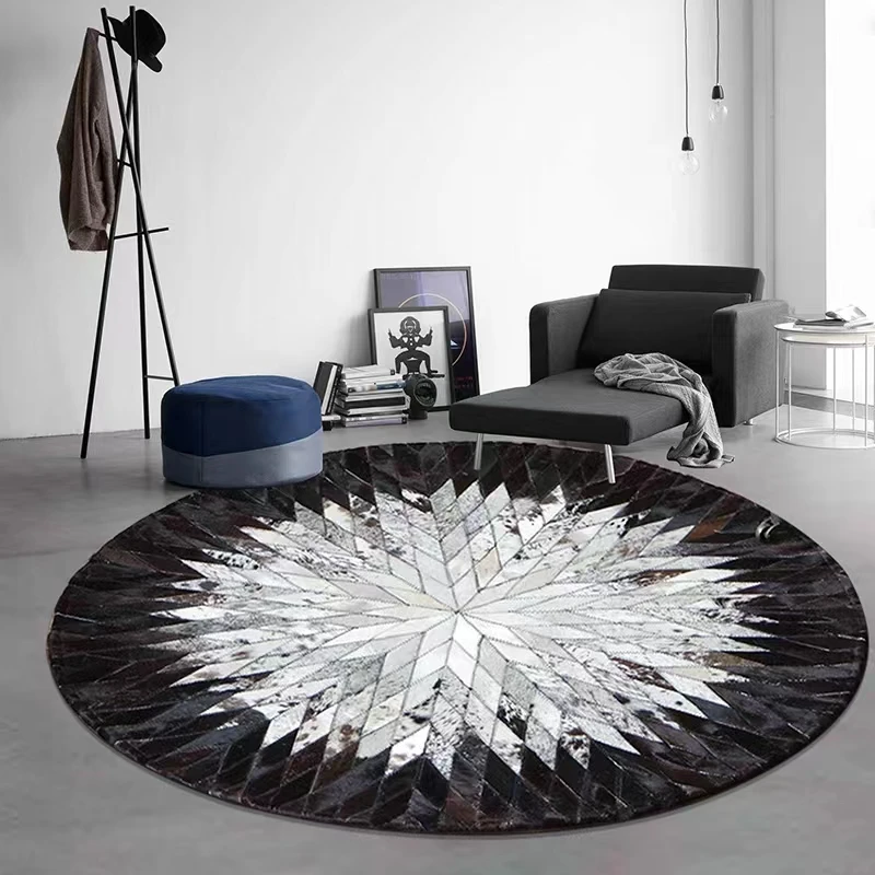 American style Round shaped genuine cowhide skin floor mat ,decoration real cow skin fur living room coffee table mat
American style Round shaped genuine cowhide skin floor mat ,decoration real cow skin fur living room coffee table mat