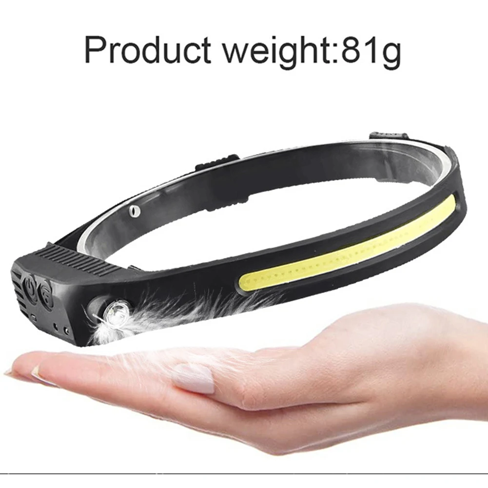 COB LED Waterproof Headlamp Wave Sensor Headlight Rechargeable Torch Head Lamp Outdoor Portable Night Flashlight Work Light
COB LED Waterproof Headlamp Wave Sensor Headlight Rechargeable Torch Head Lamp Outdoor Portable Night Flashlight Work Light