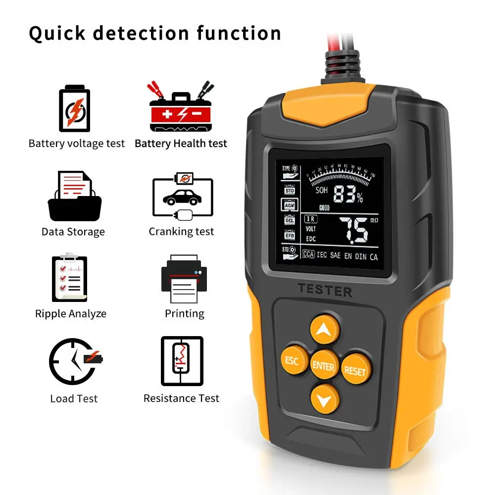 Digital Car Battery Tester Automobile Battery Analyzer Alternator Charging Cranking Circut Tester Auto Charge System Test Tools
Digital Car Battery Tester Automobile Battery Analyzer Alternator Charging Cranking Circut Tester Auto Charge System Test Tools