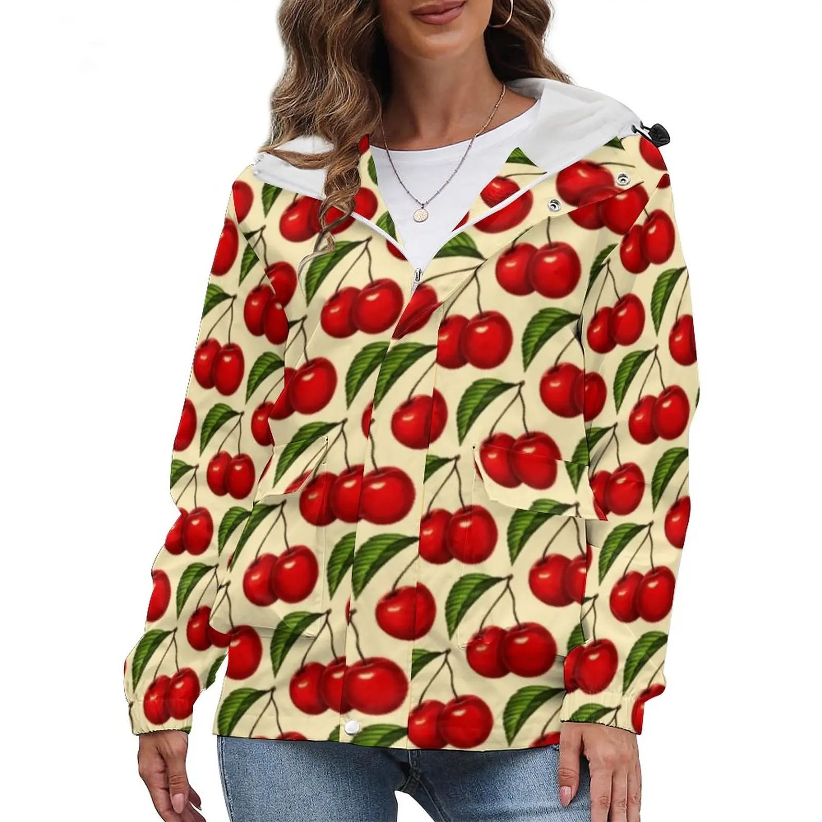 Cherry Fruit Casual Jackets Women Green Leaf Print Thick Coats Winter Elegant Outdoor Custom Zipper Jacket Big Size
Cherry Fruit Casual Jackets Women Green Leaf Print Thick Coats Winter Elegant Outdoor Custom Zipper Jacket Big Size
