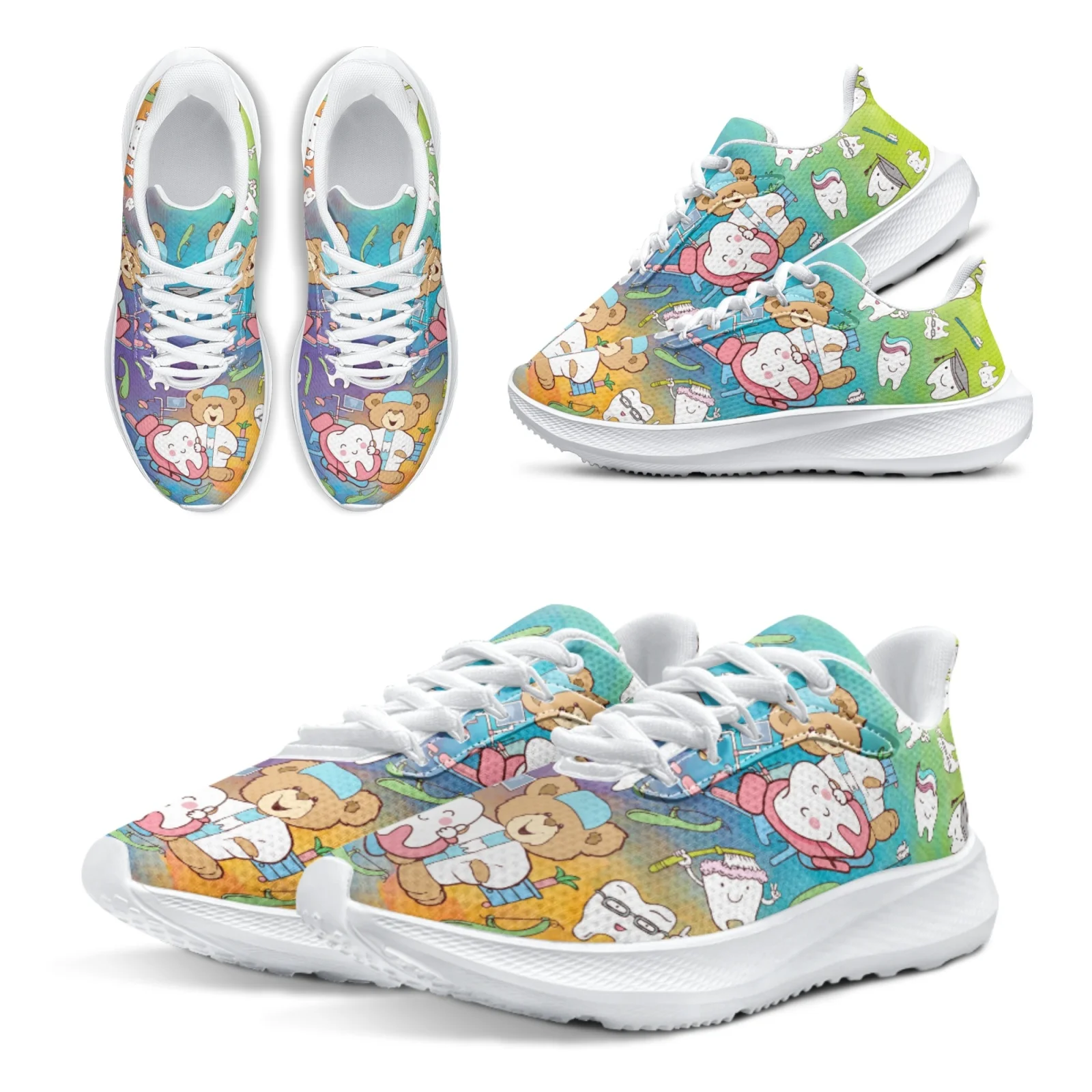 Женские кроссовки INSTANTARTS с принтом медведя, Симпатичные Мультяшные градиентные кроссовки для ухода за зубами, женская обувь для стоматологии
Женские кроссовки INSTANTARTS с принтом медведя, Симпатичные Мультяшные градиентные кроссовки для ухода за зубами, женская обувь для стоматологии