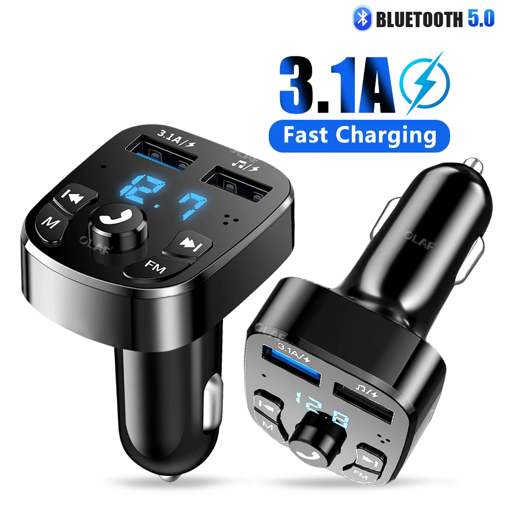 Olaf 3.1A Dual USB Car Charger Audio AUX Player Handfree Car Charger Quick Charge Bluetooth 5.0 FM Transmitter Car Phone Adapter
Olaf 3.1A Dual USB Car Charger Audio AUX Player Handfree Car Charger Quick Charge Bluetooth 5.0 FM Transmitter Car Phone Adapter