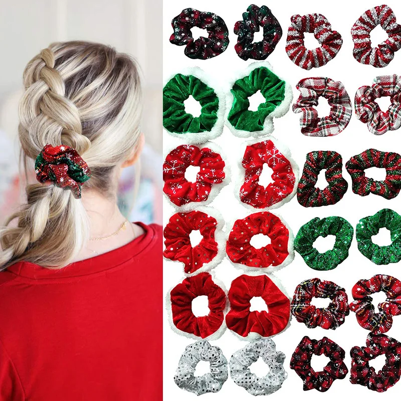 24Pcs/Set Christmas Scrunchies Sequins Snowflake Plaid Hair Rope Velvet Elastic Hair Bands DIY Soft Handmade Hair Accessories
24Pcs/Set Christmas Scrunchies Sequins Snowflake Plaid Hair Rope Velvet Elastic Hair Bands DIY Soft Handmade Hair Accessories