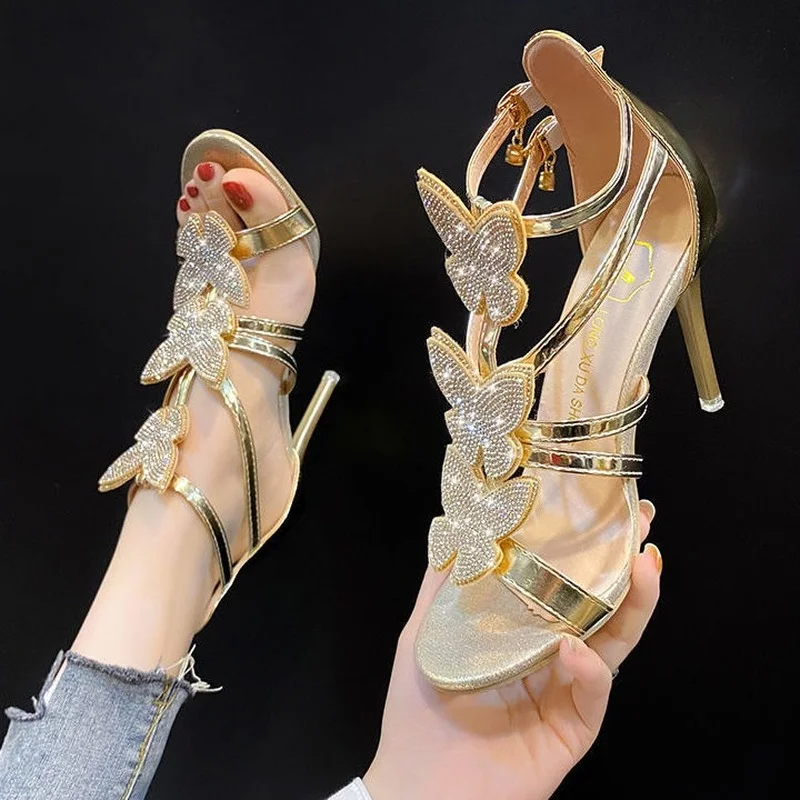Fish Mouth Women Sandals Temperament Design Sense Stiletto High Heels Rhinestone Butterfly Pumps for Women Shoes 2022 Summer Ne 
Fish Mouth Women Sandals Temperament Design Sense Stiletto High Heels Rhinestone Butterfly Pumps for Women Shoes 2022 Summer Ne