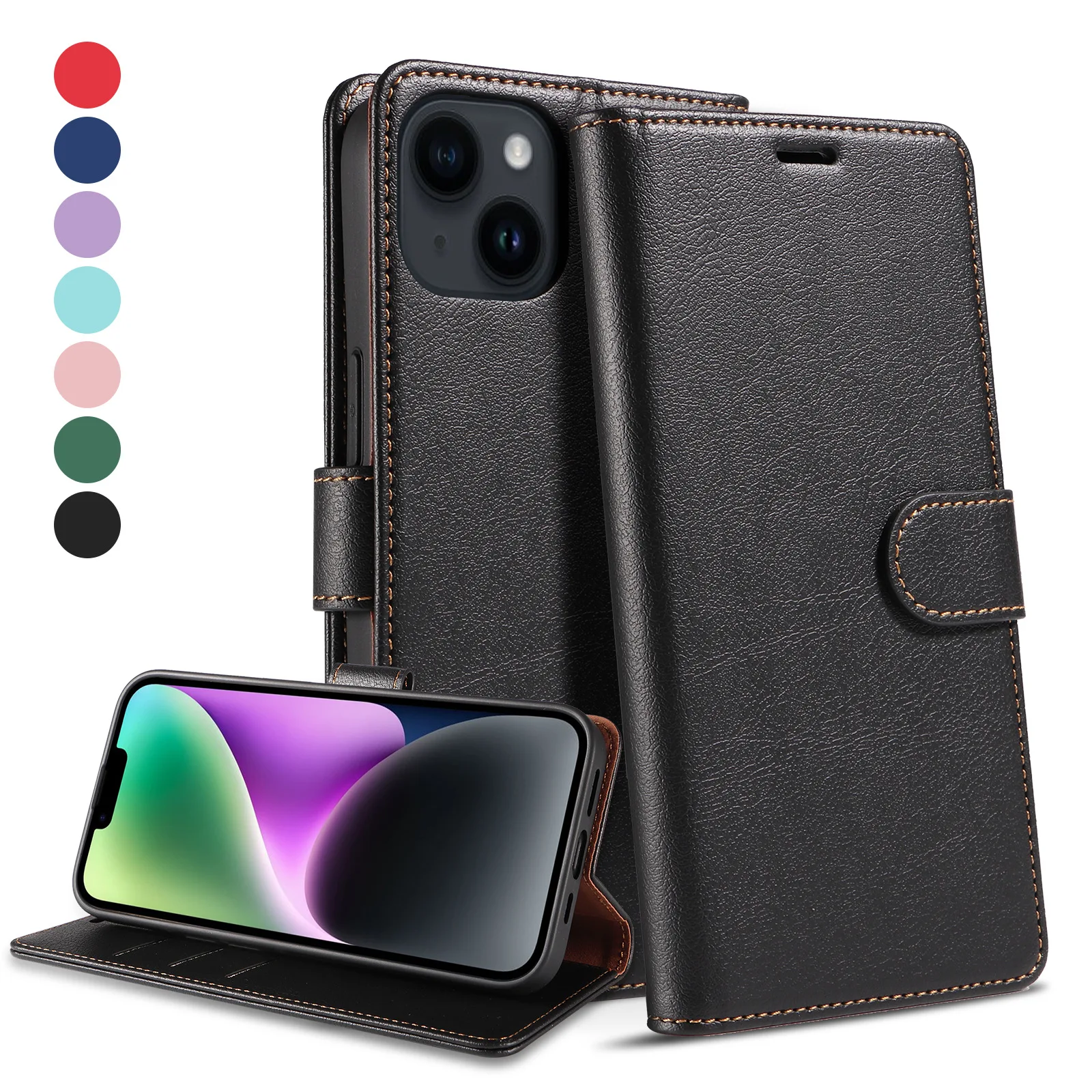 

Deluxe Leather For iPhone 14 13 12 11 ProMax Protective Case Flip Full Cover Design Anti Drop Protective Case For iPhone XR XS/X
