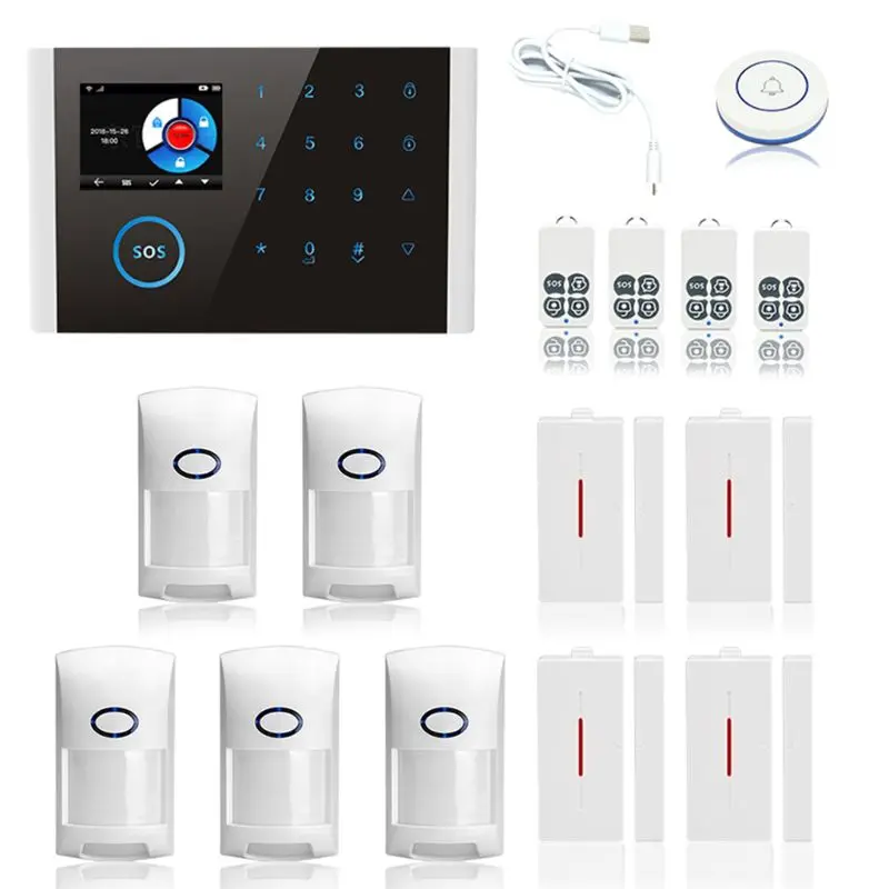 587D 1Set CS108 Wireless WIFI GSM GPRS Smart Alarm System APP Remote Control RFID Card Home Security Kit with Colorful Screen
587D 1Set CS108 Wireless WIFI GSM GPRS Smart Alarm System APP Remote Control RFID Card Home Security Kit with Colorful Screen