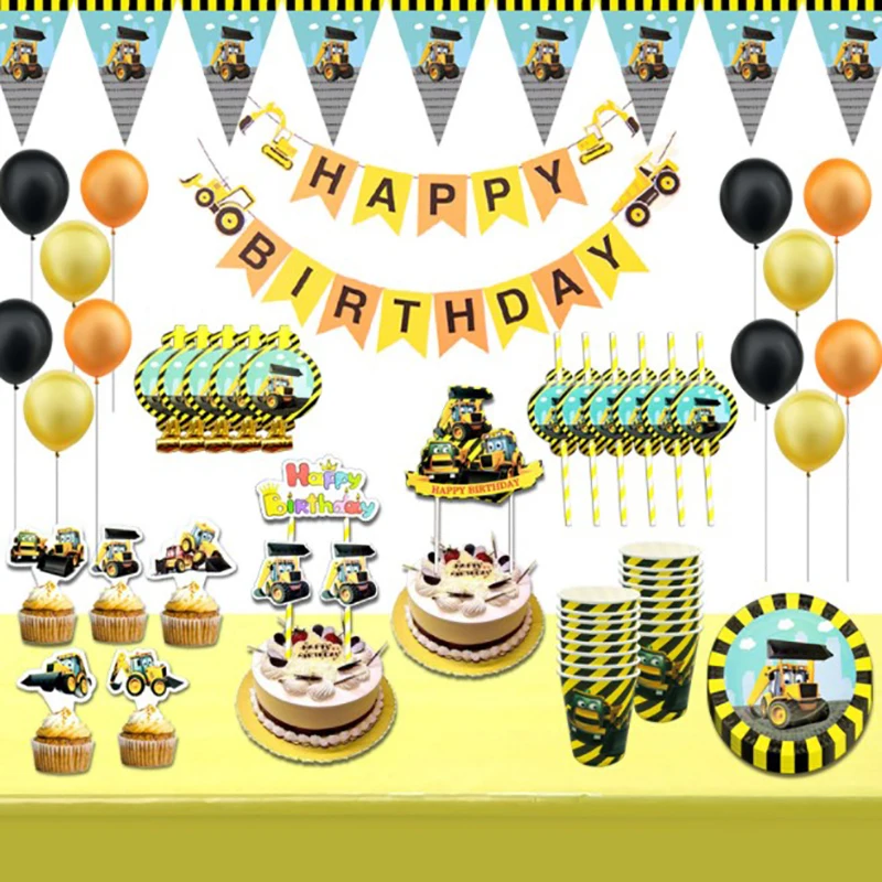 Cartoon Tractor Excavator Party Paper Napkin Cup Plate Banner for Kids Happy Birthday Party Decor Disposable Tableware Supplies
Cartoon Tractor Excavator Party Paper Napkin Cup Plate Banner for Kids Happy Birthday Party Decor Disposable Tableware Supplies