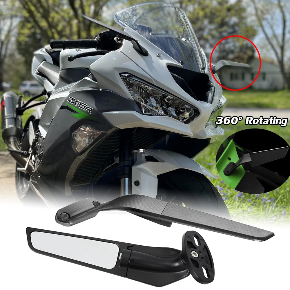 ZX6R Side Mirrors Wind Wing Adjustable Rotating Rearview Mirror for Kawasaki ZX 6R 636 ZX636 2019 2020 2021 2022 ZX-6R Winglets
ZX6R Side Mirrors Wind Wing Adjustable Rotating Rearview Mirror for Kawasaki ZX 6R 636 ZX636 2019 2020 2021 2022 ZX-6R Winglets