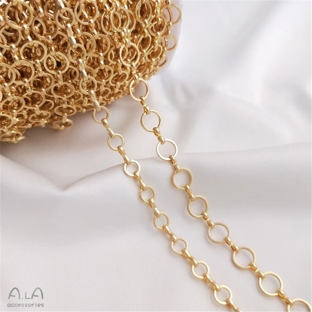 Color preserved 14K gold plated 6mm ring chain 8mm ring O chain Handmade loose chain DIY bracelet earring head jewelry material
Color preserved 14K gold plated 6mm ring chain 8mm ring O chain Handmade loose chain DIY bracelet earring head jewelry material