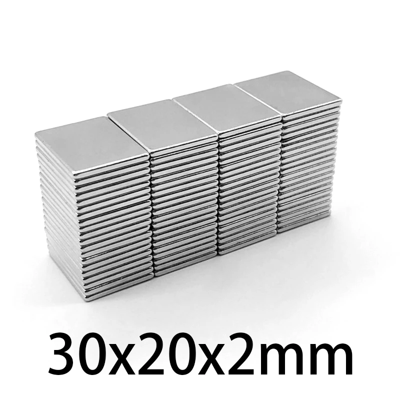 

2/5/10/20/30/50PCS 30X20X2mm Quadrate Rare Earth Neodymium Magnet 30*20*2 Block Permanent Magnet 30x20x2 Strong Powerful Magnets