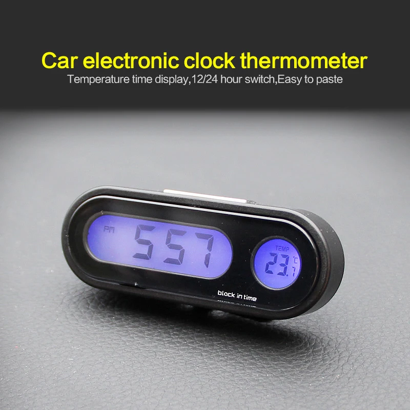 Black Car Mini Electronic Clock Luminous Thermometer Time Watch Auto Dashboard Clocks Digital Display Car Styling Accessories
Black Car Mini Electronic Clock Luminous Thermometer Time Watch Auto Dashboard Clocks Digital Display Car Styling Accessories