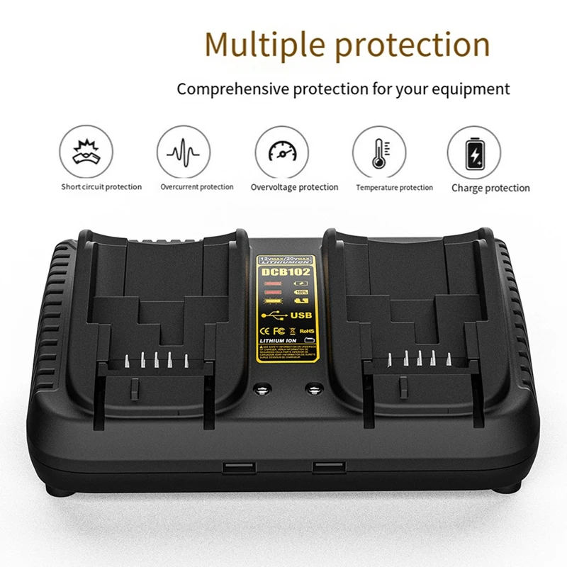 Dual Battery Charger For DEWALT DC9310 10V-20V Nicd And Nimh Batteries DW9057 DC9071 DC9091 DC9096 DE9039 DE9095/9096 US Plug
Dual Battery Charger For DEWALT DC9310 10V-20V Nicd And Nimh Batteries DW9057 DC9071 DC9091 DC9096 DE9039 DE9095/9096 US Plug