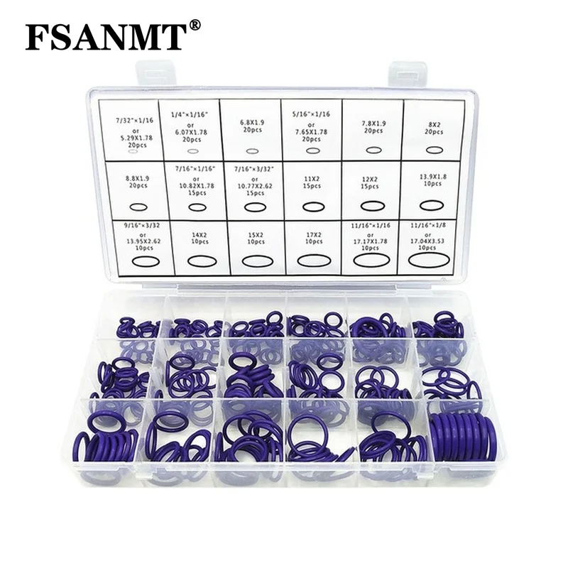 270Pc Multifunction Assortment Kit Car A/C System Air Conditioning O Ring Seals Set Tool Nitrile Rubber O-Ring Sealing Ring Kit
270Pc Multifunction Assortment Kit Car A/C System Air Conditioning O Ring Seals Set Tool Nitrile Rubber O-Ring Sealing Ring Kit