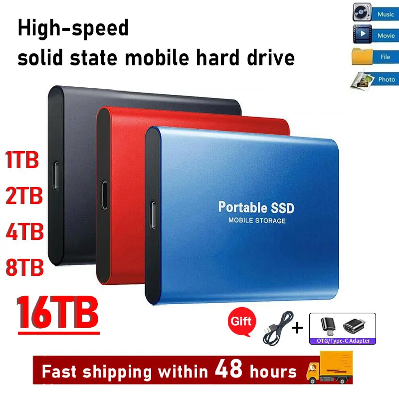 

16 Тб SSD высокоскоростной мобильный твердотельный накопитель Жесткий диск для накопителя на коленях 8 ТБ 4 Тб оригинальный внешний жесткий ди...