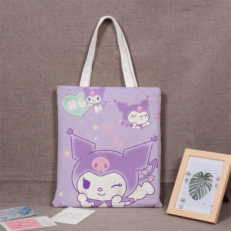 Sanrio Kuromi Cartoon Character Canvas Bag Girl Cute Handbag Large Capacity Storage Bag Student Tutoring Bag Zipperless Handbag 
Sanrio Kuromi Cartoon Character Canvas Bag Girl Cute Handbag Large Capacity Storage Bag Student Tutoring Bag Zipperless Handbag