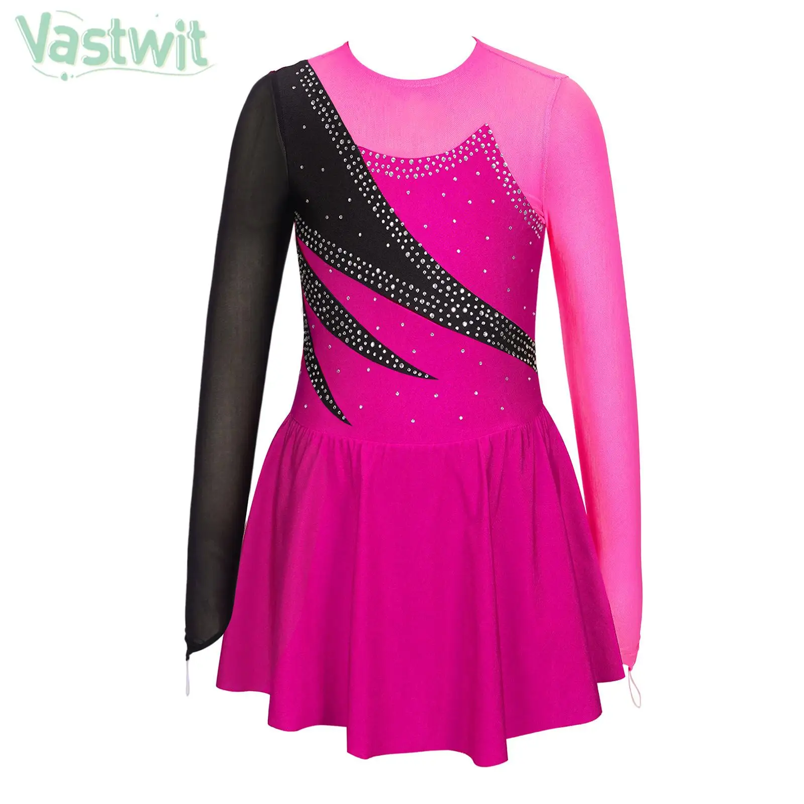 Girls Figure Skating Dance Dress Ballet Gymnastics Leotard Tutu Long Sleeve Shiny Rhinestone Sheer Mesh Dancewear for Party Prom
Girls Figure Skating Dance Dress Ballet Gymnastics Leotard Tutu Long Sleeve Shiny Rhinestone Sheer Mesh Dancewear for Party Prom