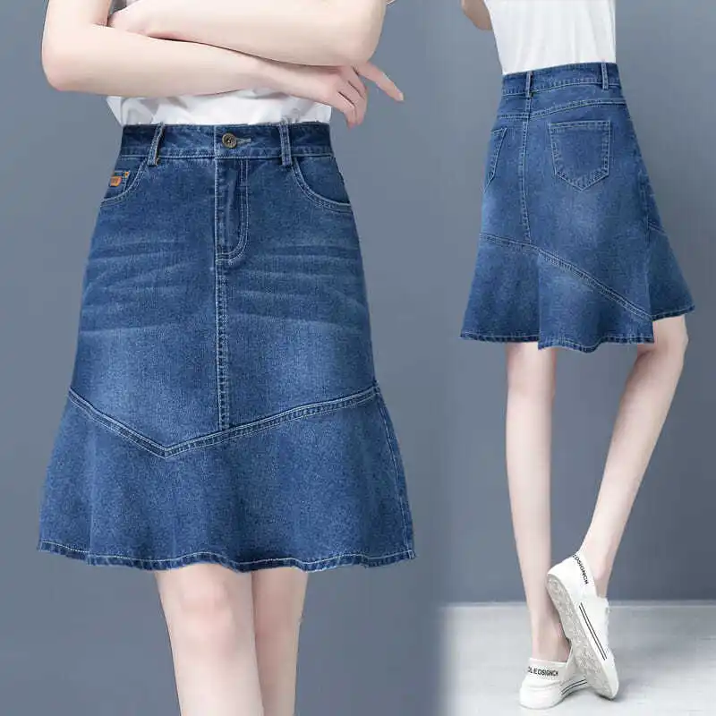 Plus Size High Waist Denim Skirts Women Summer Pockets Midi Jeans Skirt Ladies Korean Fashion Skirts Jupe Femme Faldas X449
Plus Size High Waist Denim Skirts Women Summer Pockets Midi Jeans Skirt Ladies Korean Fashion Skirts Jupe Femme Faldas X449
