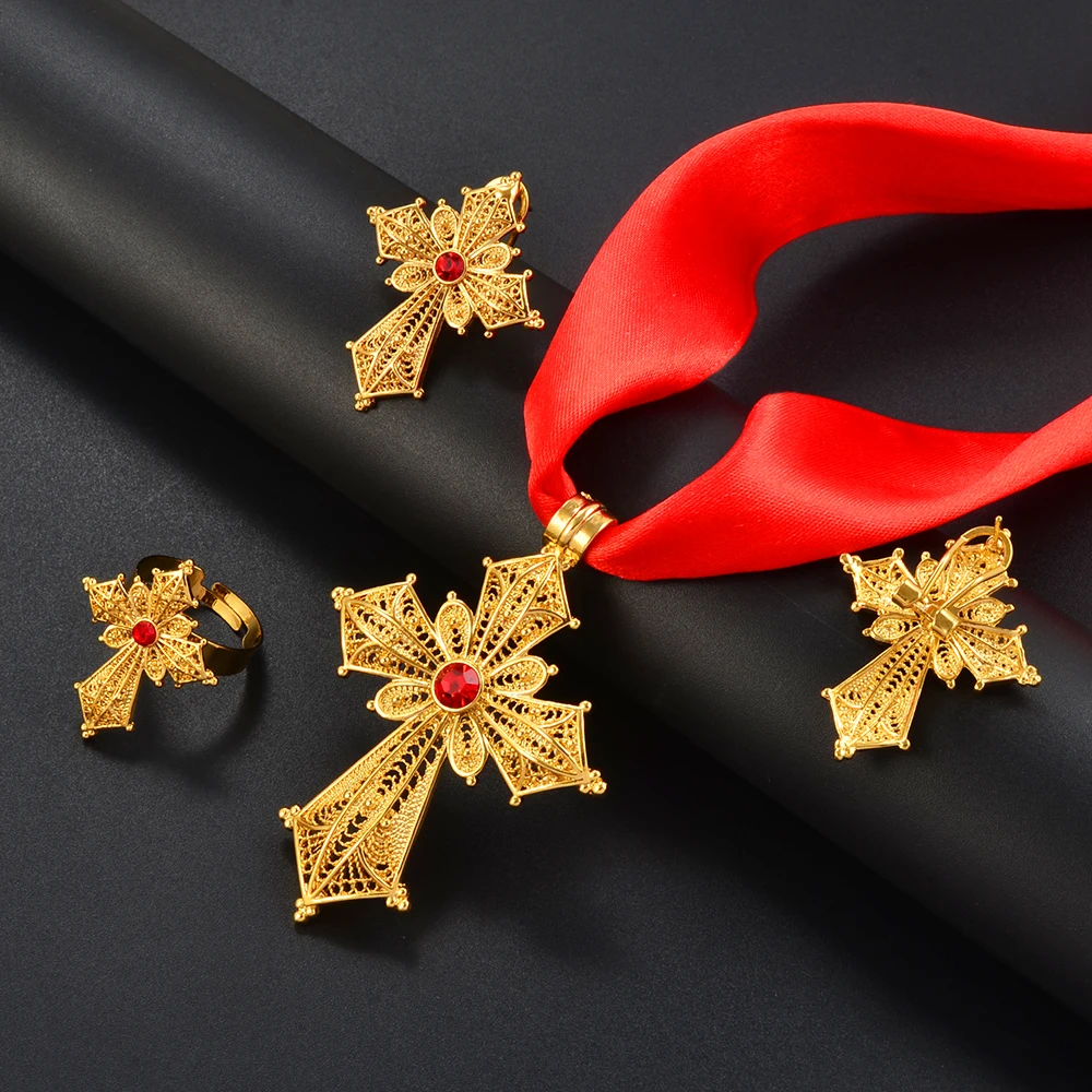 Anniyo Ethiopian Cross Jewelry sets Pendant Necklaces Earrings Rings African Eritrean Habesha Wedding Accessories #140616
Anniyo Ethiopian Cross Jewelry sets Pendant Necklaces Earrings Rings African Eritrean Habesha Wedding Accessories #140616