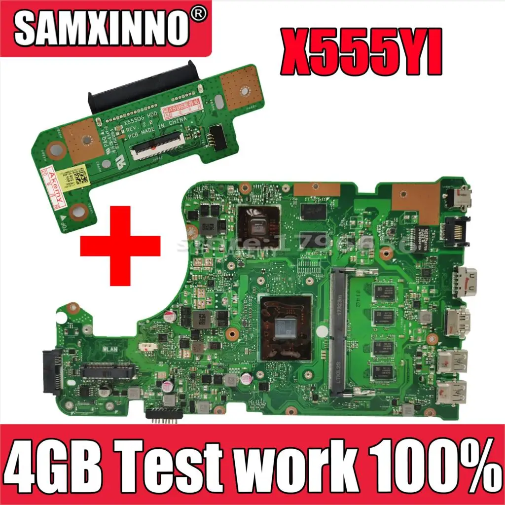 SAMXINNO X555DG motherboard For Asus X555DG A555DG X555YI laptop motherboard 4GB Test work 100% Free HDD board
SAMXINNO X555DG motherboard For Asus X555DG A555DG X555YI laptop motherboard 4GB Test work 100% Free HDD board