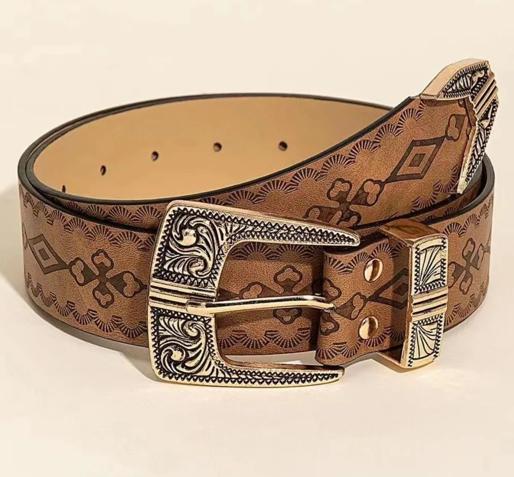 Foreign Trade Spicy Girl Belt Western Cowboy Brown Vintage Belt Wide Belt Female Widened Vintage Carved Belt Female
Foreign Trade Spicy Girl Belt Western Cowboy Brown Vintage Belt Wide Belt Female Widened Vintage Carved Belt Female