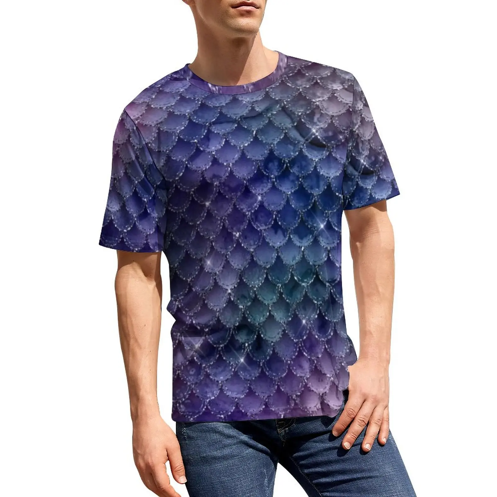 Glitter Mermaid Scales T-Shirt Violet Indigo Print Streetwear T Shirts O Neck Vintage Tshirt Original Custom Top Tees Plus Size
Glitter Mermaid Scales T-Shirt Violet Indigo Print Streetwear T Shirts O Neck Vintage Tshirt Original Custom Top Tees Plus Size