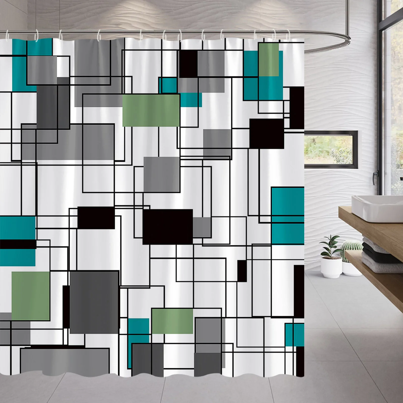 Creativity Geometry Shower Curtain Modern Minimalist Bath Curtains Hooks Bathroom DCrecor Polyester Fabric Washable Bath Screens
Creativity Geometry Shower Curtain Modern Minimalist Bath Curtains Hooks Bathroom DCrecor Polyester Fabric Washable Bath Screens