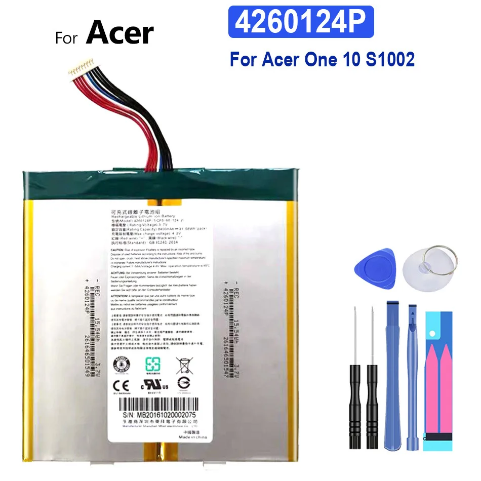 Аккумулятор для планшета 4260124P 8400 мАч для ноутбука Acer One 10 S1002 One10 S1002
Аккумулятор для планшета 4260124P 8400 мАч для ноутбука Acer One 10 S1002 One10 S1002