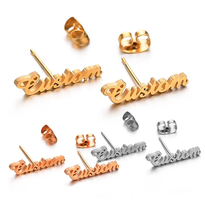 1 Pair Personalized Name Earrings Women Stainless Steel Customized Nameplate Stud Earring Gift Hip Hop Jewelry 3 color
1 Pair Personalized Name Earrings Women Stainless Steel Customized Nameplate Stud Earring Gift Hip Hop Jewelry 3 color