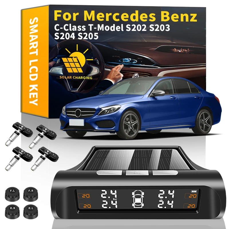 Car TPMS Tire Pressure Monitoring Solar Power Digital Security Alarm Sensor For Mercedes Benz T-Model S202 S203 S204 S205
Car TPMS Tire Pressure Monitoring Solar Power Digital Security Alarm Sensor For Mercedes Benz T-Model S202 S203 S204 S205