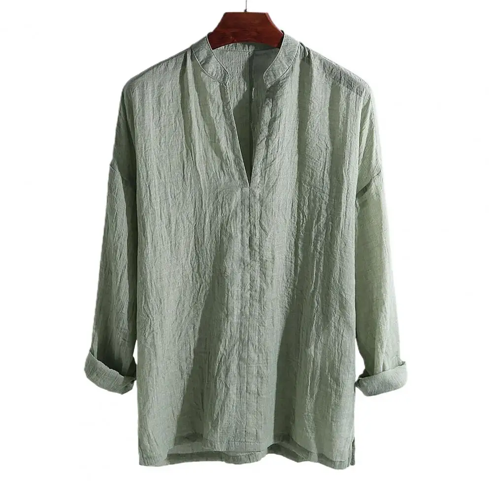 Dropshipping!!Men‘s Blouse Solid Color Breathable Stand Collar Linen Shirt for Men
Dropshipping!!Men‘s Blouse Solid Color Breathable Stand Collar Linen Shirt for Men
