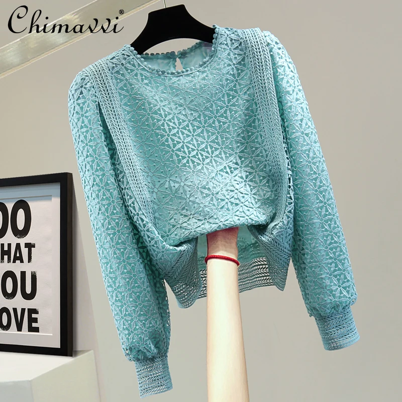 2022 Spring New Korean Fashion Loose Top Hollow Out Solid Color Slim Fit Simple Graceful Casual Long Sleeve Lace Shirt Blouse
2022 Spring New Korean Fashion Loose Top Hollow Out Solid Color Slim Fit Simple Graceful Casual Long Sleeve Lace Shirt Blouse